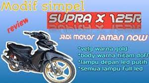 Kumpulan modifikasi motor supra x125 r terlengkap velgy motor via velgmodifikasi.blogspot.com. Modifikasi Motor Honda Supra X 125 Warna Hitam Doff Velg Gold Motorjamannow Youtube