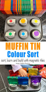 Muffin Tin Colour Sorting Happy Toddler Playtime Toddler Learning Activities Preschool Learning Activities Toddler Activities
