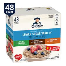 These values are recommended by a government body and are not calorieking recommendations. Quaker Instant Oatmeal Lower Sugar 4 Flavor Variety Pack Individual Packets 48 Count Walmart Com Walmart Com