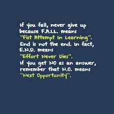 If You Fail Never Give Up Because F A I L Means Fist Attempt In Learning End Is Not The E Education Quotes Inspirational Fails Never Give Up