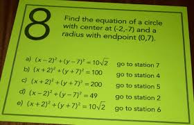 Equations Of Circles Stations Maze Activity College Algebra Station Activities Geometry High School