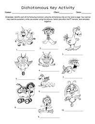 Use the key below to identify the monster. Life Science Dichotomous Key Activity By Mrs Flynn Science Tpt