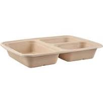 [50 Pack] 36oz 3 Compartment Compostable Food Storage Container -  Biodegradable, Sugarcane, Plant Fiber, Heavy Duty, Microwavable, Tree Free,  ...