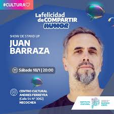 📢Se viene la segunda fecha!! 🗓 En el Centro Cultural Necochea y  Biblioteca Popular Andres Ferreyra! La felicidad de compartí humor!! Con  entrada libre y gratuita!! Stand Up🎤 Juan Barraza ESTE SABADO