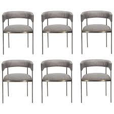 6 Art Deco Style Dining Chairs Charcoal Grey Antique Bronze Dining Chairs Antique Dining Room Chairs Dining Room Chairs Modern