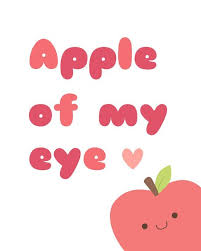 Cute Apple Art Print Cute Fruit Gifts Kawaii Wall Art For Etsy Apple Art Print Fruit Wall Art Cute Food Art