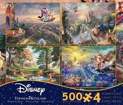 Check spelling or type a new query. Aladdin Beauty The Beast Little Mermaid Winnie The Pooh 4 In 1 500 Piece Puzzles Thomas Kinkade Disney Collecti Ceaco