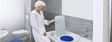 Some bath aids enable the person to get into and out of the bath alone, an inflating bath chair or a bath lift for example, allows the person to sit down, and shuffle onto the seat, from there, if they can lift their legs and turn 90 degrees, so that their legs are over the bath (some bath lifts have swivel chairs), the chair or lift will then lower them into the bath water and then lift them up and out again afterwards. 21 Best Bath Lift For The Elderly In 2021 Prices From 39