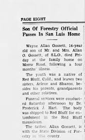 Wayne Gossett Arroyo Grande Newspaper Feb 23 1945