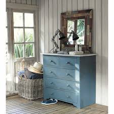 Comoda De Mango Azul Efecto Envejecido An 94 Cm Avignon Comodas Dormitorio Comoda Dormitorio Azul