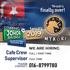 Indeed ranks job ads based on a combination of employer bids and relevance, such as your search terms and other activity on indeed. We Are Hiring In Johor Bahru Mykori Dessert Cafe