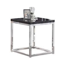 Steve Silver S Merit Chrome And Black End Table 248 Liked On Polyvore Featuring Home Furniture Tables Acce Black End Tables Black Side Table End Tables
