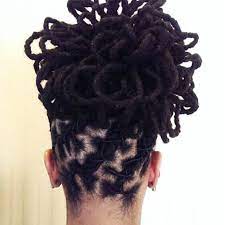 Loc Petal Updo Hairstyle By Urban Natural Hair In Maryland Black Woman Dreadlock Hairstyles Black Hair Styles Natural Hair Styles