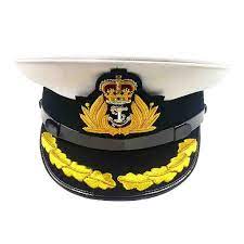 Royal Navy Officer Hat Naval Captain Peak Cap Bullion Badge Royal Navy Officer Navy Cap Royal Navy