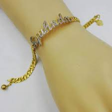 Gelang nama lapis emas 24 karat grafir full permata. Gelang Nama Ukiran Emas Indonesia Shopee Malaysia