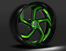 Black And Green Rims Custom Black With Green Accents Truck Rims And Tires Custom Cars Paint Wheel Rims