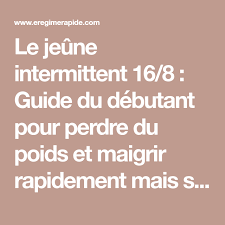 Les bienfaits du jeûne intermittent 16/8 : Epingle Sur Regime Menu