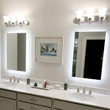 This mirror features reflect the commitment to elegant design. Led Side Lighted Bathroom Vanity Mirror 60 Wide X 40 Tall Commercial Grade Rectangular Wall Mounted Home Kitchen Wall Mounted Vanity Mirrors Rayvoltbike Com