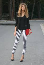 Black And White Striped Pants Outfit Ideas Styling Black White Vertical Striped Pants Fashion Summer Fashion Trends Clothes