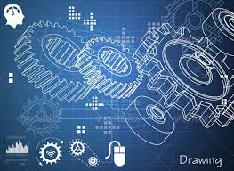 Technical Drawing With Gears Technology Conceptual Technical Drawing Technical Illustration Blueprint Art
