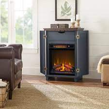 Electric fireplace inserts (1) entertainment center electric fireplaces (32) mantel electric fireplaces (5) wall mounted electric fireplaces (3) wood species. Home Decorators Collection Marshfield 25 In Freestanding Wall Mantel Electric Fireplace In Dark Blue 117949 The Home Depot