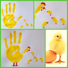 Handabdruck Huhn Und Kuken Handabdruck Huhn Kuken Printemps Und Art For Kids Easter Crafts Crafts For Kids