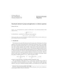 PDF) Functional calculus for groups and applications to evolution equations