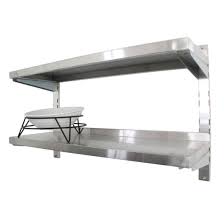 Each shelf adjusts in 1'' increments. China Factory Commercial Catering Restaurant Hotel Kitchen Adjust Stainless Steel Wall Shelf Mounted With Adjustable Two Layers Hanging Shelves Rack China Wall Shelf And Kitchen Shelf Price