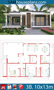 House Plans 10x13m With 3 Bedrooms Sam House Plans Small Modern House Plans Beautiful House Plans My House Plans