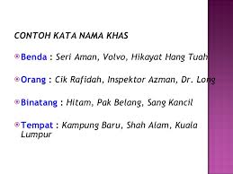 Tahun 1 preschool bahasa melayu suku kata. Kata Nama Am Kata Nama Khas