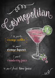 Cosmopolitan Metal Poster Joan Derpp Displate Drinks Cocktail Drinks Recipes Cosmopolitan Drink