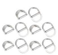 Double D Ring Buckles, 10pcs 25mm(0.98") Metal Adjustable D Rings, Silver  Tone