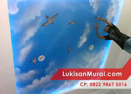 Plafon model natural motif kayu. Cat Plafon Motif Awan Dapat Mempercantik Dan Memperindah Plafon Lukisan Mural