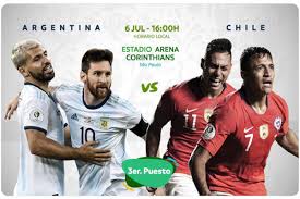 Arturo vidal descontó de penal en el segundo tiempo. Copa America Argentina Tekuk Chile 2 1 Raih Juara 3 Messi Kartu Merah Ini Videonya Bola Bisnis Com