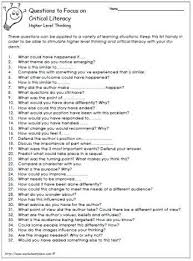 Questions For Critical Literacy Some Types Of Questions Promote Critical Literacy More Than Other Types Literacy Worksheets Reading Lessons Critical Thinking
