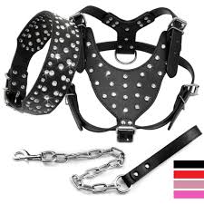 Bling Taklidi Civili Deri Kopek Tasmasi Kosum Tasma 3 Adet Set Yuruyus Orta Buyuk Kopekler Pitbull Boxer Pembe Siyah M L Xl Setler Aliexpress