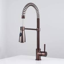 For stubborn stains, mix 1 cup of white vinegar and 1 teaspoon salt in a bowl wash the faucet with a flannel cloth. Winshaw Pull Down Oil Rubbed Bronze Kitchen Faucet With Spring Spout Magnus Home Products