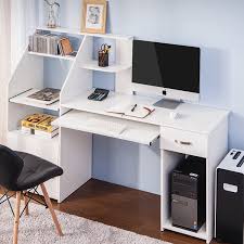 Buy the best and latest storage desk on banggood.com offer the quality storage desk on sale with worldwide free shipping. Amazon Com Multi Functions Computer Desk With Storage Draws Office Desk With Bookshelves Reversible File Cabinet Study Writing Desk With Host Storage Pull Out Keyboard Tray White Kitchen Dining