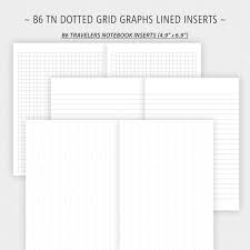 All graph paper styles include inch and centimeter variations. Free B6 Tn Inserts Printable Dot Grid Graph Lined Paper