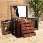 Amazon.com: SHZICMY Joyeros de madera maciza de 5 capas con espejo,  organizador de almacenamiento de joyas vintage para almacenamiento de  pulseras, ...
