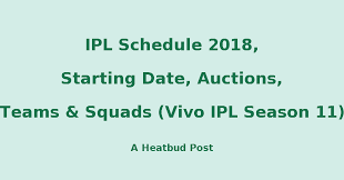 Heatbud Ipl 2018 Ipl Schedule 2018 Starting Date Auctions Teams Squads Vivo Ipl Season 11 Here is a summary of the event along with ipl 2020 schedule pdf.