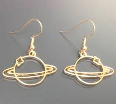 Planet Earth Art Earrings Gold Plated Planet Statement Art Etsy Planet Jewelry Planet Earrings Space Jewelry