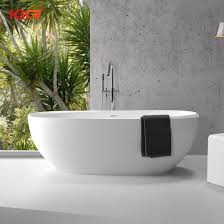They are designed like a standard tub, with the water inlet fitted in the center or to one side. China Sanitary Ware Soaking Bathtub In Customized Size Artificial Stone Freestanding Bathtub To Philippines China Free Standing Bathtub Bathtubs Whirlpools