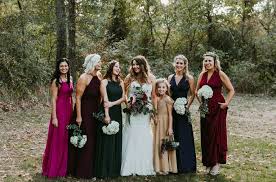 Mixed Jewel Toned Bridesmaids Dresses We Nailed It Fall Penn Wedding Pc Fawn F Mismatched Bridesmaid Dresses Fall Wedding Bridesmaids Bridesmaid Colors