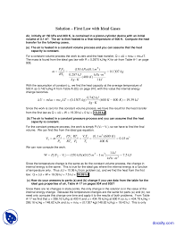 A15 table a16 table a17 table a18 table a19 figure a20. First Law With Ideal Gases Thermodynamics Solved Excercise Docsity