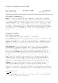convenience store manager resume