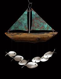Vert De Gris Nautique Cuivre Voilier Et Cuillere En Argent Poisson Carillon Cadeau De Noel Cotieres Donnant Fait Facile Cadeau Pour Un Marin Marine Cadeau Carillon A Vent Vert De Gris