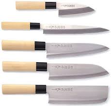 Le couteau de cuisine japonais rencontre un fort succès dans son pays, mais aussi en europe en raison de sa fiabilité, son tranchant, son ergonomie, et sa durabilité. 347set5 Ensemble De 5 Couteaux De Cuisine Japonais
