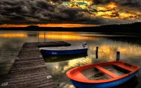 Dreamy sunset on the lake shore. Silent Evening Boats Hd Wallpaper Wallpaper For Widescreen Desktop Pc 1920x1080 Full Hd