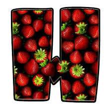 Buchstabe Letter H Fruit Strawberry Monogram Alphabet